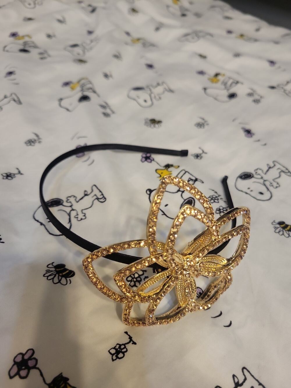 Cara Couture sparkling gold topaz Yellow clear rhinestones Flower Headband